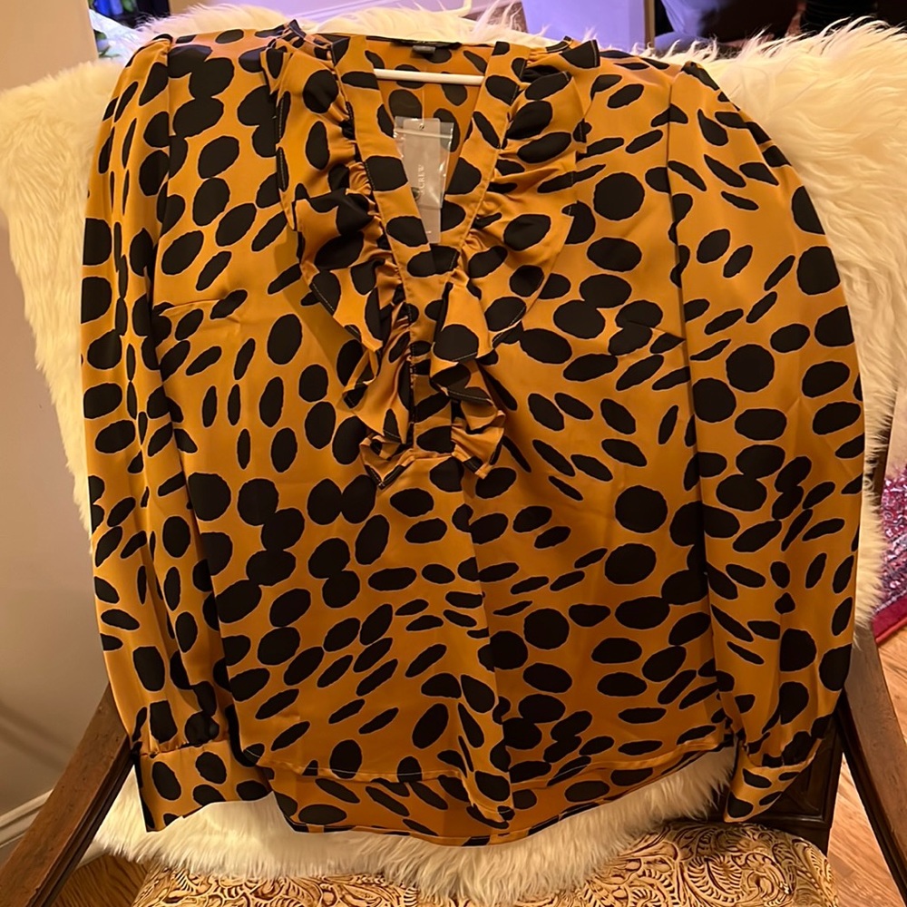 NWT J Crew animal print blouse